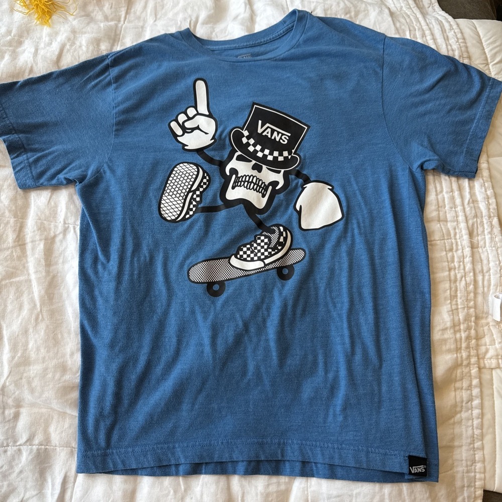 Vans Kids SZ XL Hard To Find Skater Blue T-shirt